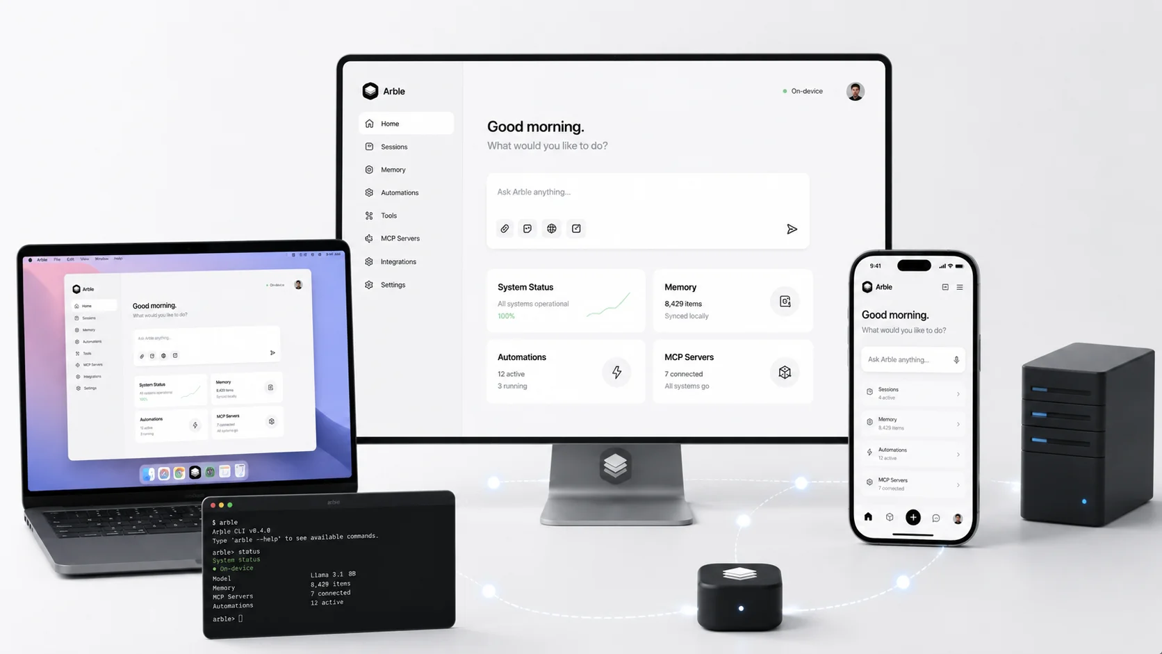 Arble desktop and mobile ecosystem illustration